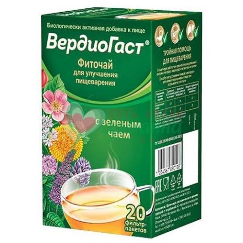 ВЕРДИОГАСТ ФИТОЧАЙ 1,5Г №20 Д/УЛУЧШЕН. ПИЩЕВАРЕНИЯ С ЗЕЛЕН. ЧАЕМ