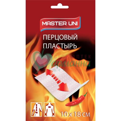 МАСТЕР ЮНИ ЛЕЙКОПЛАСТЫРЬ №1 10Х18СМ ПЕРЦОВЫЙ ПЕРФ. [MASTER UNI] Купить ...