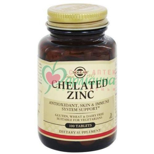 СОЛГАР ХЕЛАТ ЦИНКА ТАБ. 630МГ №100  [SOLGAR]