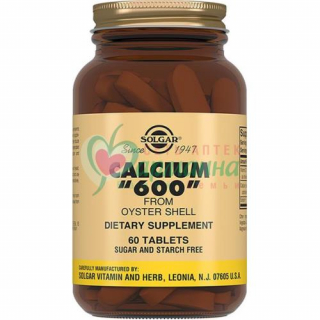 СОЛГАР КАЛЬЦИЙ 600 ТАБ. №60 КАЛЬЦИЙ 600 ИЗ РАКОВИН УСТРИЦ  [SOLGAR]