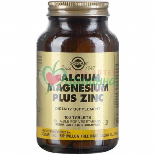 СОЛГАР ТАБ. №100 КАЛЬЦИЙ+МАГНИЙ+ЦИНК  [SOLGAR]