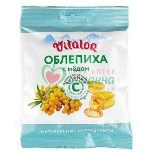 ВИТАЛОР ЛЕДЕНЦ.КАРАМЕЛЬ ОБЛЕПИХА+МЕД+ВИТ.С 60Г.