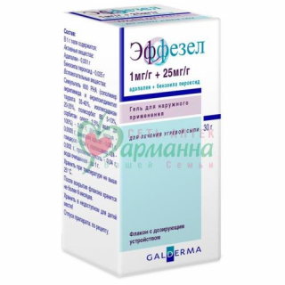 ЭФФЕЗЕЛ ГЕЛЬ Д/НАРУЖН. ПРИМ. 1МГ/Г+25МГ/Г 30Г С ДОЗАТОРОМ