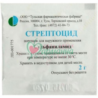 СТРЕПТОЦИД ПОР. Д/НАРУЖН. ПРИМ. 2Г №1