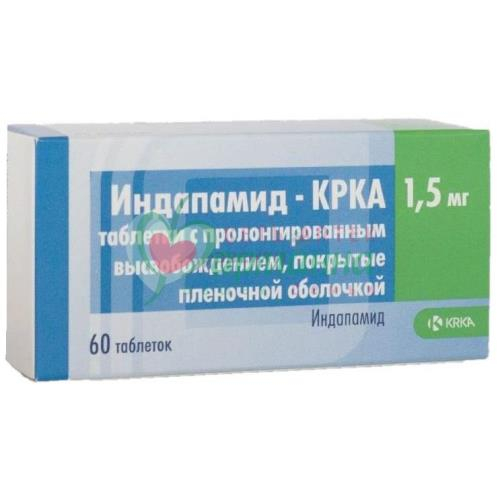 ИНДАПАМИД-КРКА ТАБ. П/П/О ПРОЛОНГ.ВЫСВ. 1,5МГ №60