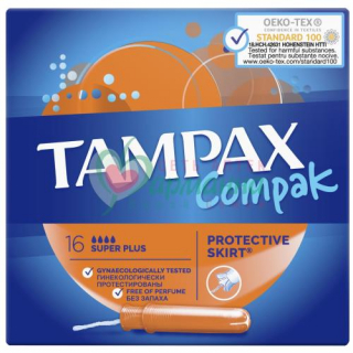 ТАМПАКС КОМПАК ТАМПОНЫ №16 СУПЕР ПЛЮС С АППЛИКАТОРОМ  [TAMPAX COMPAK]