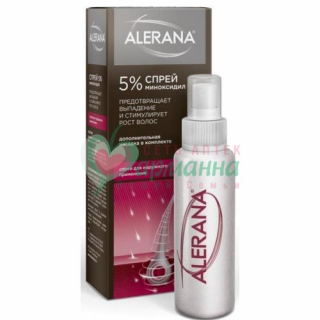 АЛЕРАНА СПРЕЙ Д/НАРУЖН. ПРИМ. 5% 60МЛ №3 /С НАСАДКОЙ РАСПЫЛИТ. УДЛИНЕННОЙ/