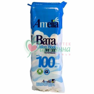 АМЕЛИЯ ВАТА ХИРУРГ. 100Г ЗИГ-ЗАГ Н/СТЕР. ХЛОПОК