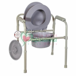 КРЕСЛО-ТУАЛЕТ АМСВ 6806 СКЛАДНОЕ СО СПИНКОЙ РЕГ. ВЫСОТА /АМРУС/