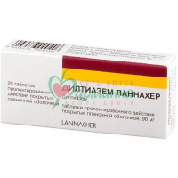ДИЛТИАЗЕМ ЛАННАХЕР ТАБ. П/П/О ПРОЛОНГ.ВЫСВ. 90МГ №20