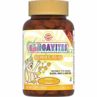 СОЛГАР КАНГАВИТЕС ТАБ. 100МГ №90 ВИТАМИН С ВКУС АПЕЛЬСИНА  [SOLGAR]