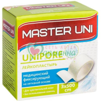 МАСТЕР ЮНИ ЮНИПОР ЛЕЙКОПЛАСТЫРЬ МЕД. ФИКСИР. 3Х500СМ Н/ТКАН.  [MASTER UNI UNIPORE]