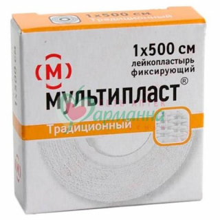 МУЛЬТИПЛАСТ ЛЕЙКОПЛАСТЫРЬ ФИКСИР. 1Х500СМ ТРАДИЦ. ТКАН.