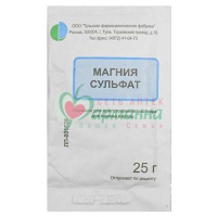 МАГНИЯ СУЛЬФАТ ПОР. Д/ПРИГ. Р-РА Д/ПРИЕМА ВНУТРЬ 25Г №1