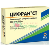 ЦИФРАН СТ ТАБ. П/П/О 600МГ+500МГ №10