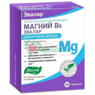 ЭВАЛАР МАГНИЙ В6 ЭВАЛАР ТАБ.  №30 Д/КРЕПКИХ НЕРВОВ  [EVALAR]