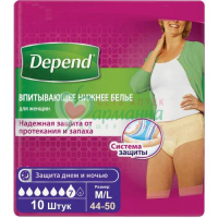 ДЕПЕНД ТРУСЫ-ПОДГУЗНИКИ Д/ЖЕН. M/L №10 БЕЛЬЕ ВПИТ. [DEPEND]