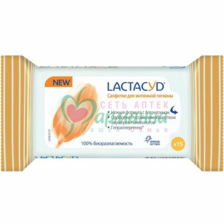 ЛАКТАЦИД  САЛФЕТКИ Д/ИНТИМ. ГИГИЕНЫ №15  [LACTACYD]