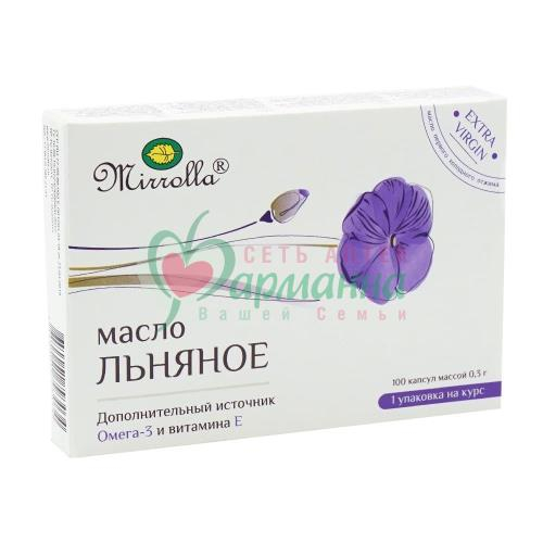 МИРРОЛЛА МАСЛО ЛЬНЯНОЕ 300МГ. №100 КАПС. МИРРОЛЛА МАСЛО ЛЬНЯНОЕ 300МГ. №100 КАПС.
