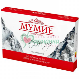 МУМИЕ АЛТАЙСКОЕ БАЛЬЗАМ ГОР 200МГ. №30 ТАБ. /ФАРМ-ПРОДУКТ/