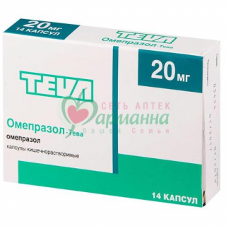 ОМЕПРАЗОЛ-ТЕВА КАПС. К/Р 20МГ №14